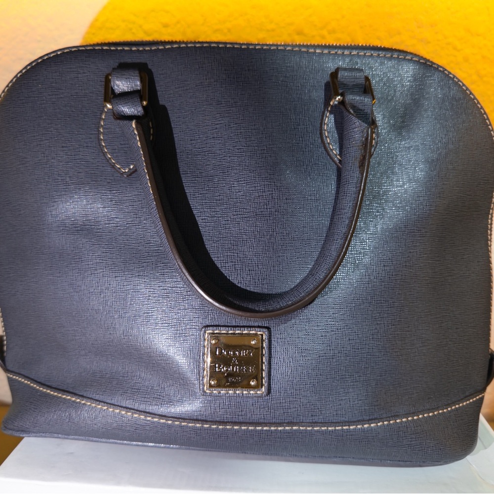 Dooney & Bourke Gray Leather Satchel with Classic Design